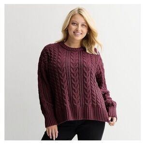 NWT - Cable Knit Burgundy Sweater